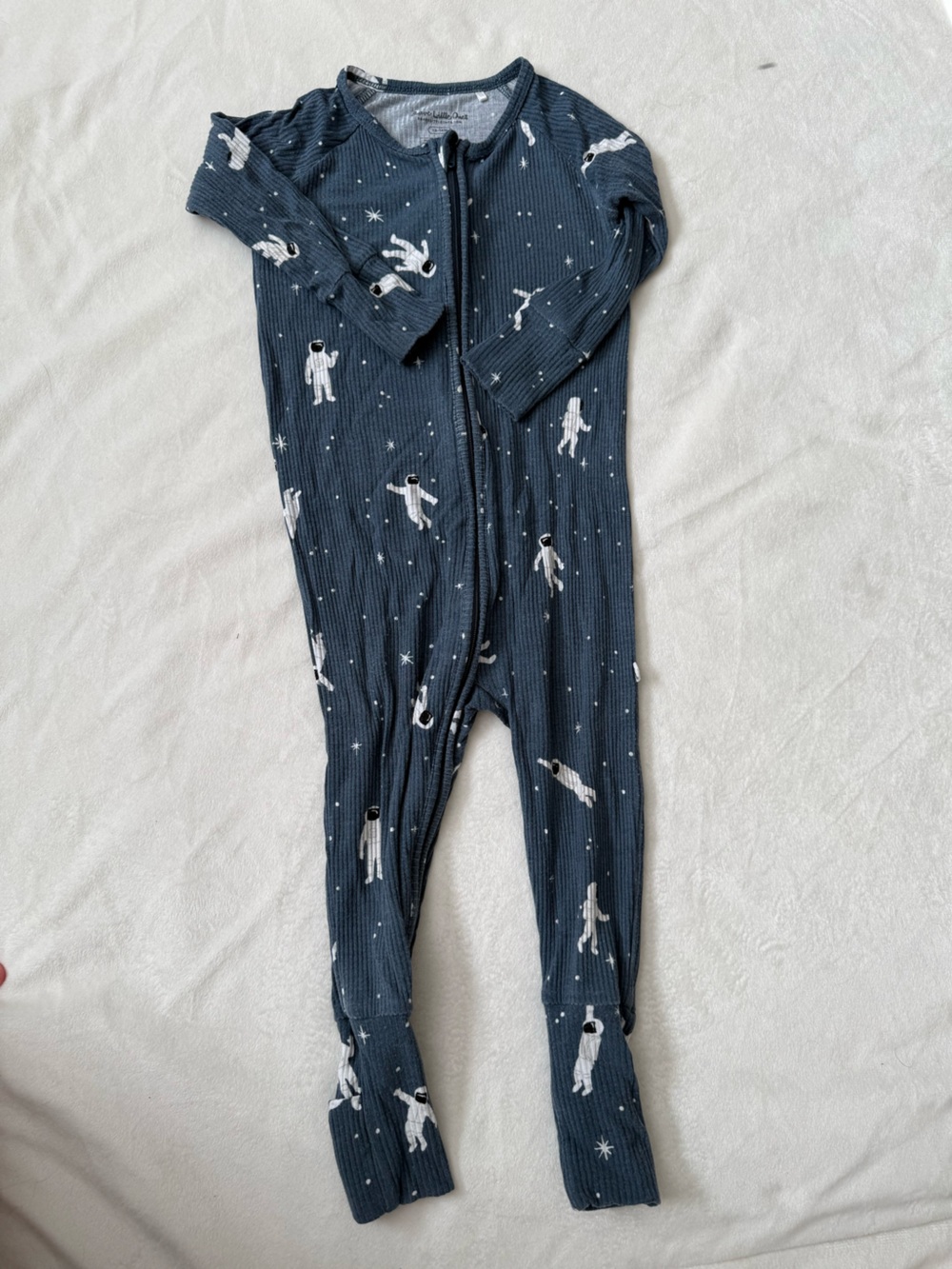 Kids' Navy Blue Astronaut Print Pajama One-Piece